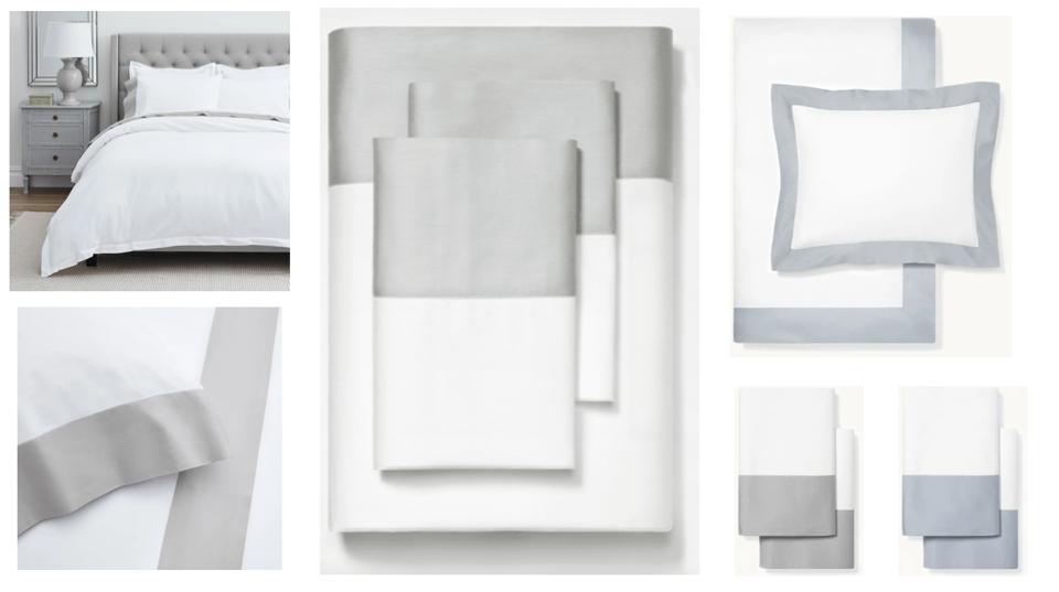 Collage of linens from Boll and Branch