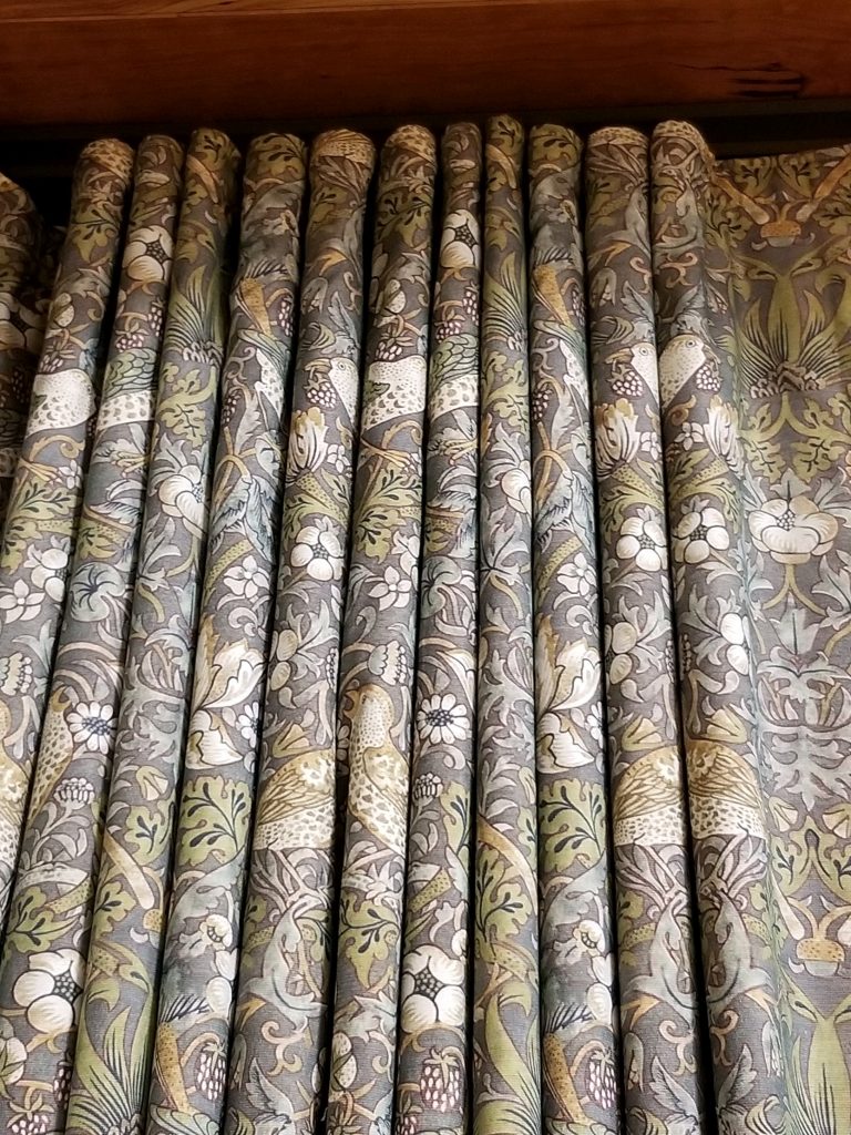 Close up of ripplefold drapery