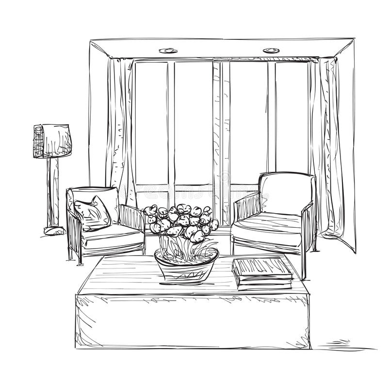 living room sketch