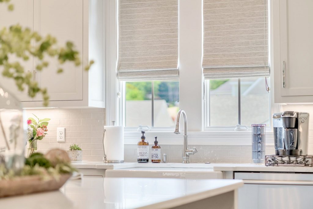 Installing the custom window in the kitchen